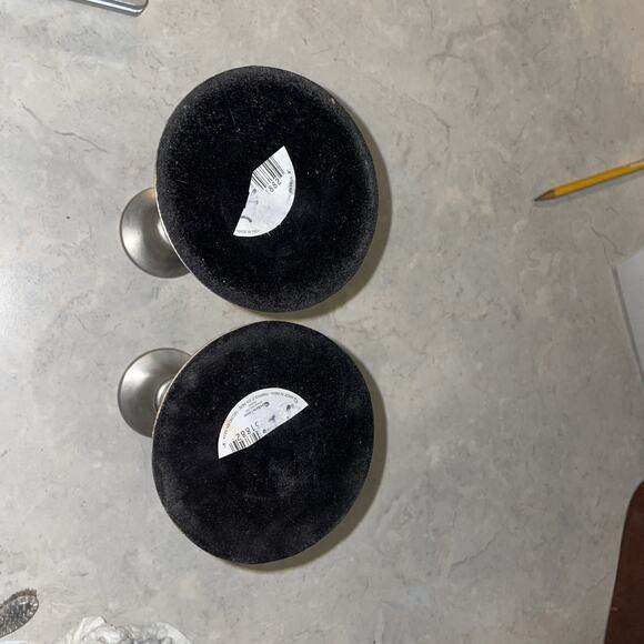 VTG SET OF 2 PEWTER FINISH CANDLESTICKS TAPER CANDLE HOLDERS MADE IN INDIA 6” - Picture 4 of 5